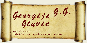 Georgije Gluvić vizit kartica